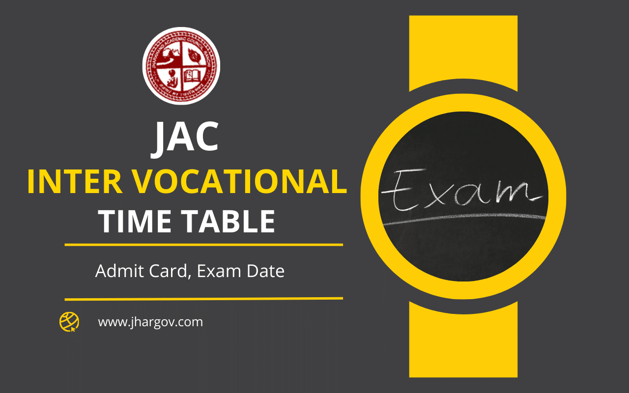 JAC Inter Vocational Exam Time Table 2024